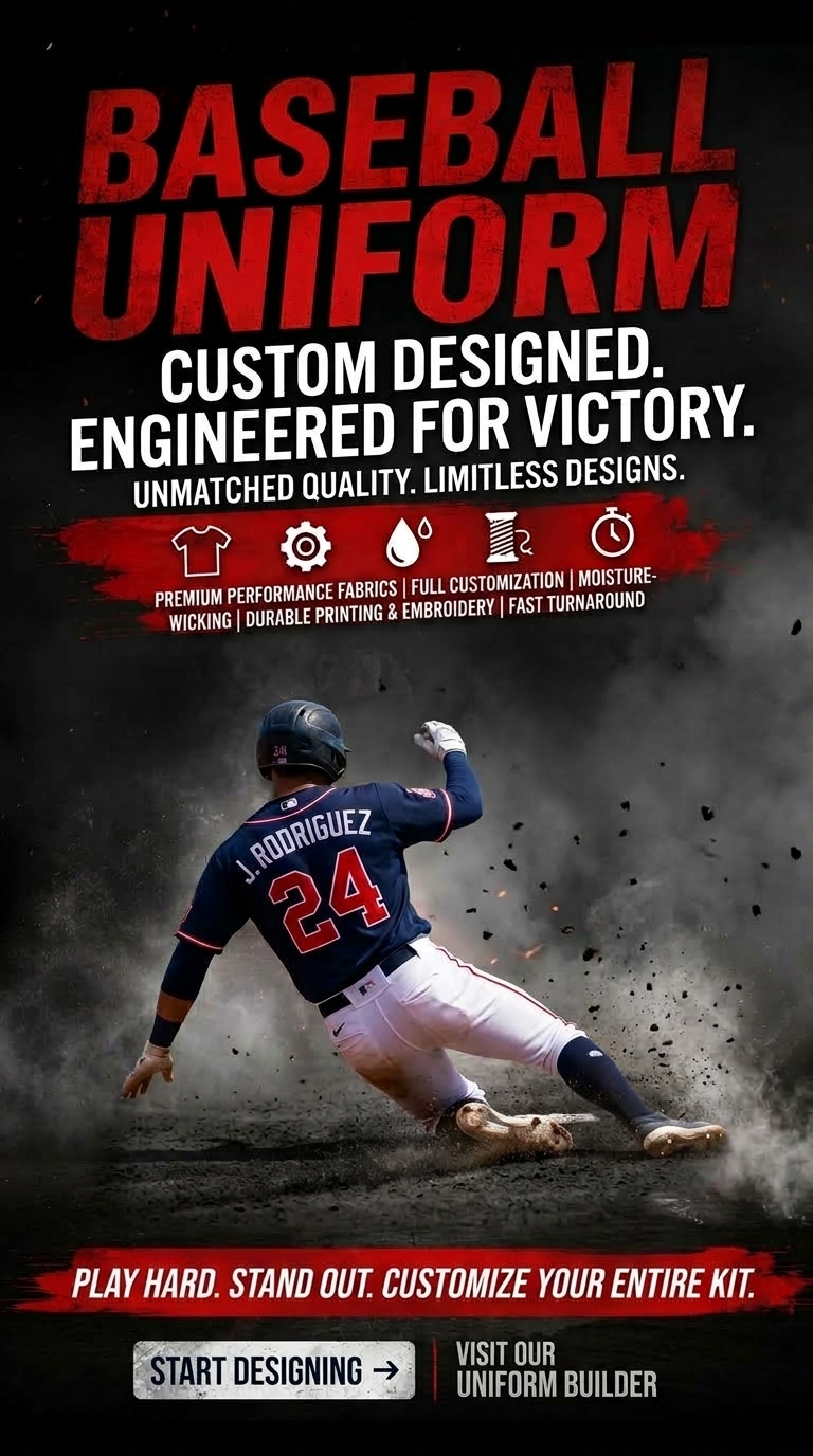 Custom sublimated baseball uniforms made by Rockhint in Sialkot
