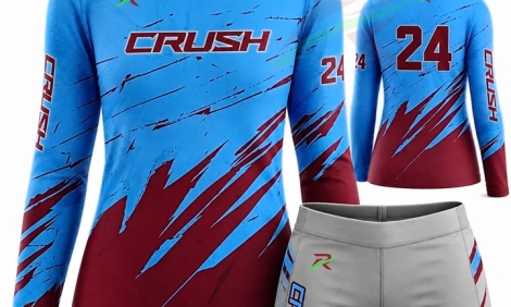 Custom girls volleyball uniform, made by Rockhint in Sialkot, Pakistan