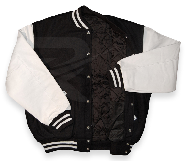 Custom letterman varsity jacket with chenille patches, made by Rockhint in Sialkot, Pakistan