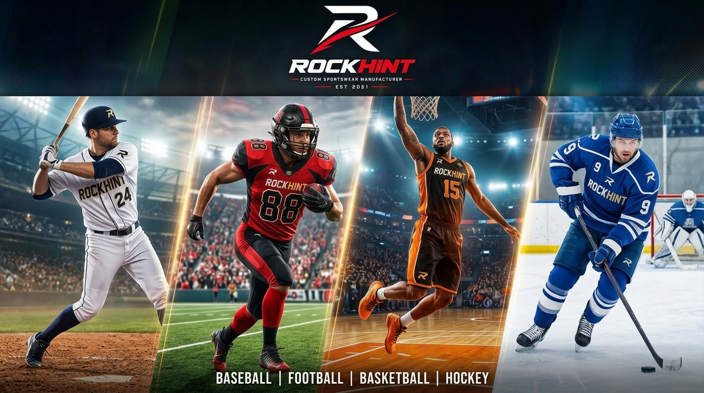 Rockhint custom baseball, American football, basketball and ice hockey uniforms