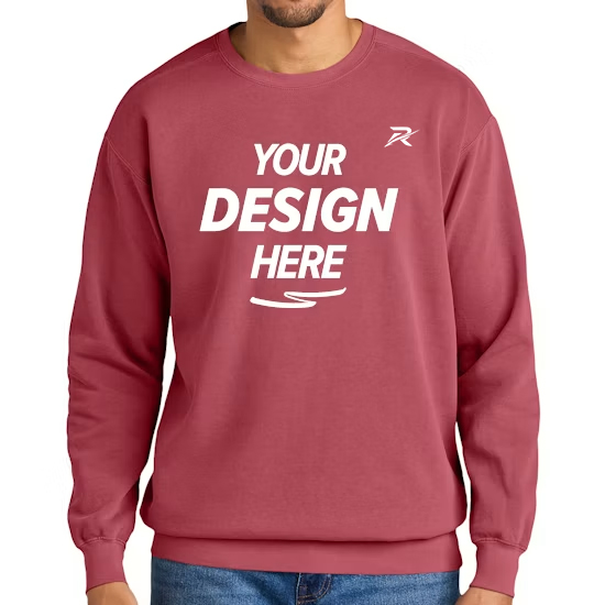 Custom crewneck sweatshirt, made by Rockhint in Sialkot, Pakistan