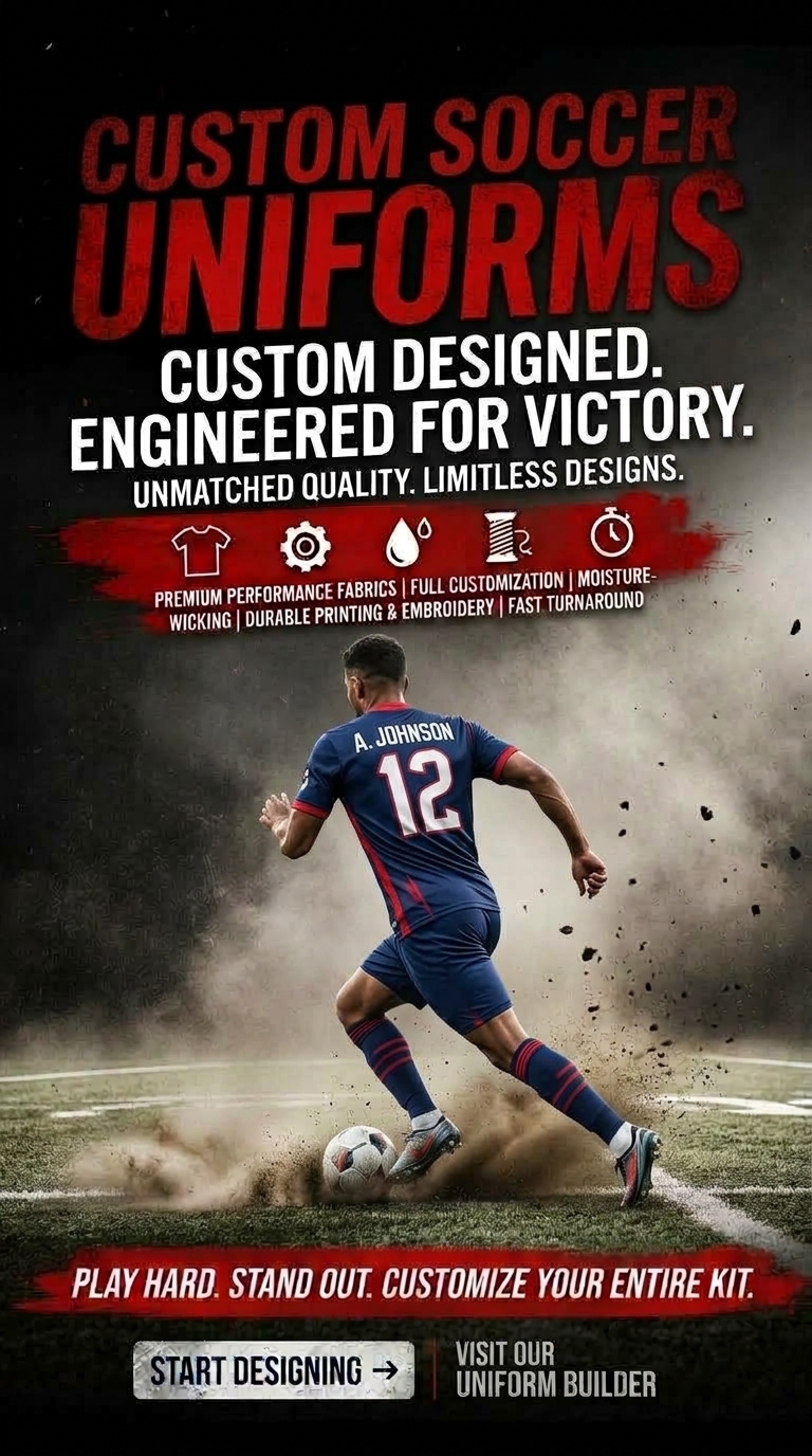 Custom soccer uniforms made by Rockhint in Sialkot