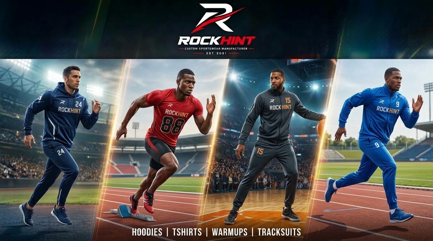 Rockhint custom hoodies, T-shirts, warm-ups and tracksuits worn by athletes