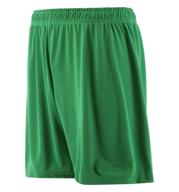 Custom green soccer shorts, front view
