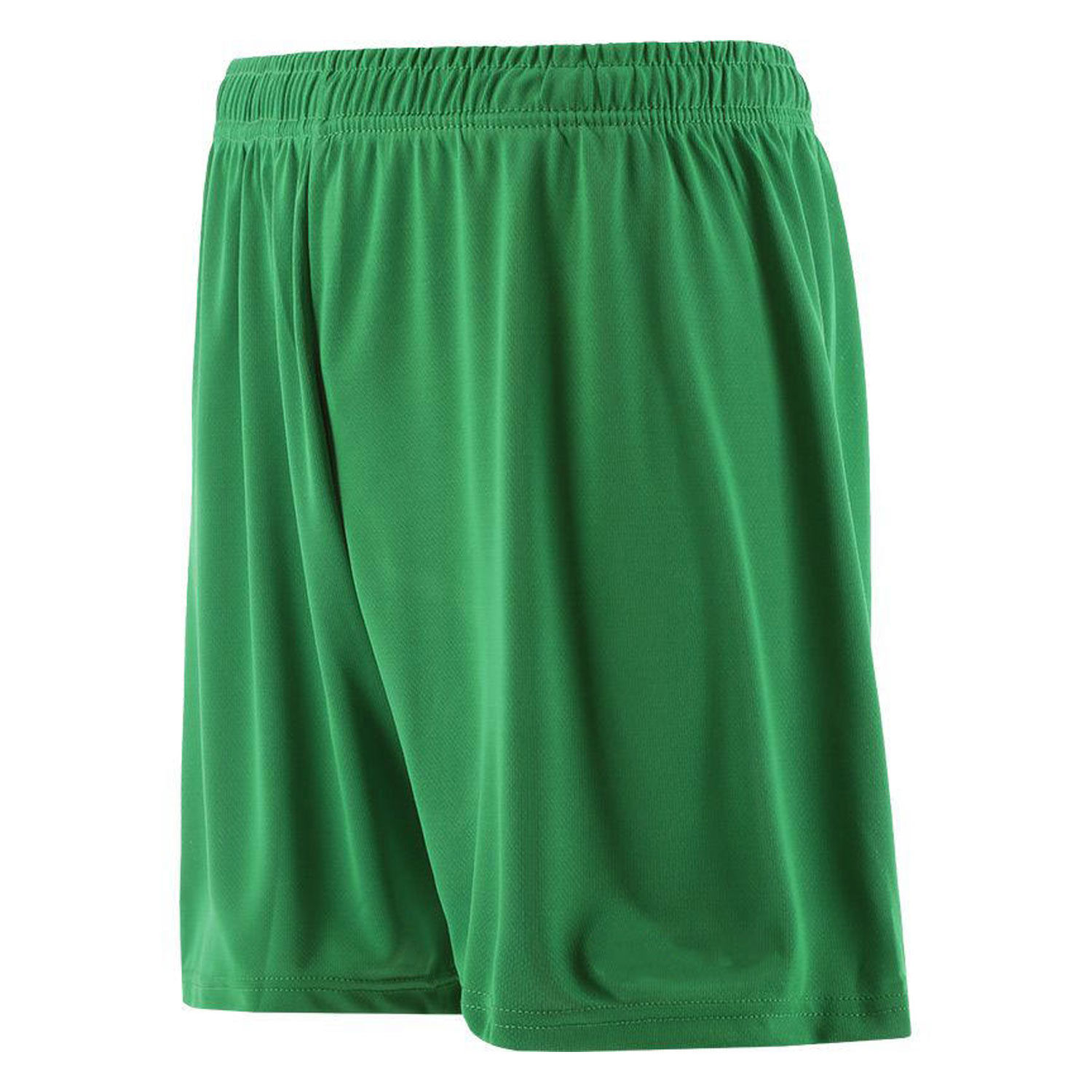 Custom green soccer shorts, front view