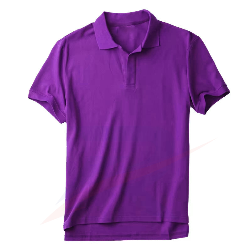Custom purple polo shirt for men, front view