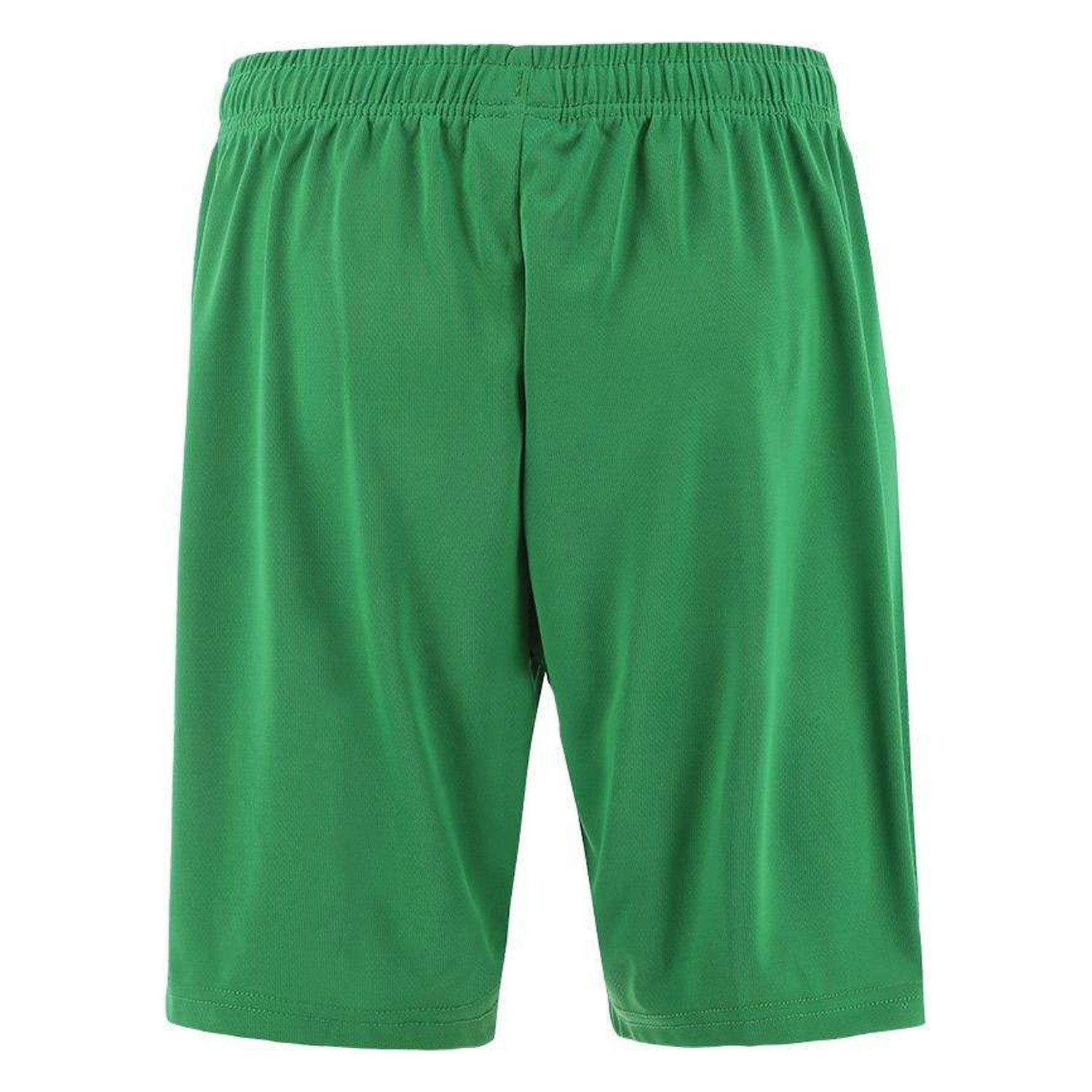 Custom green soccer shorts, back view
