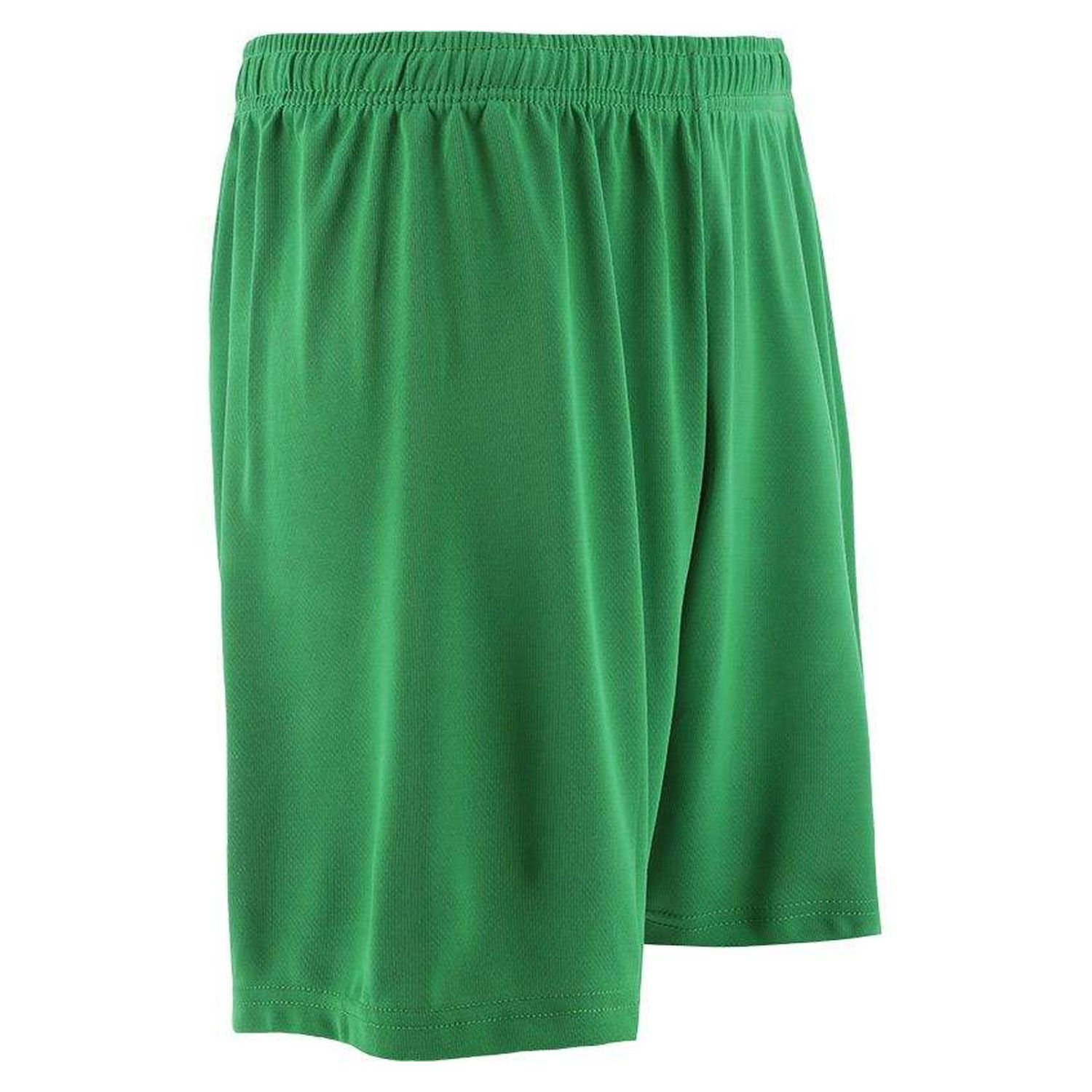 Custom green soccer shorts, side view