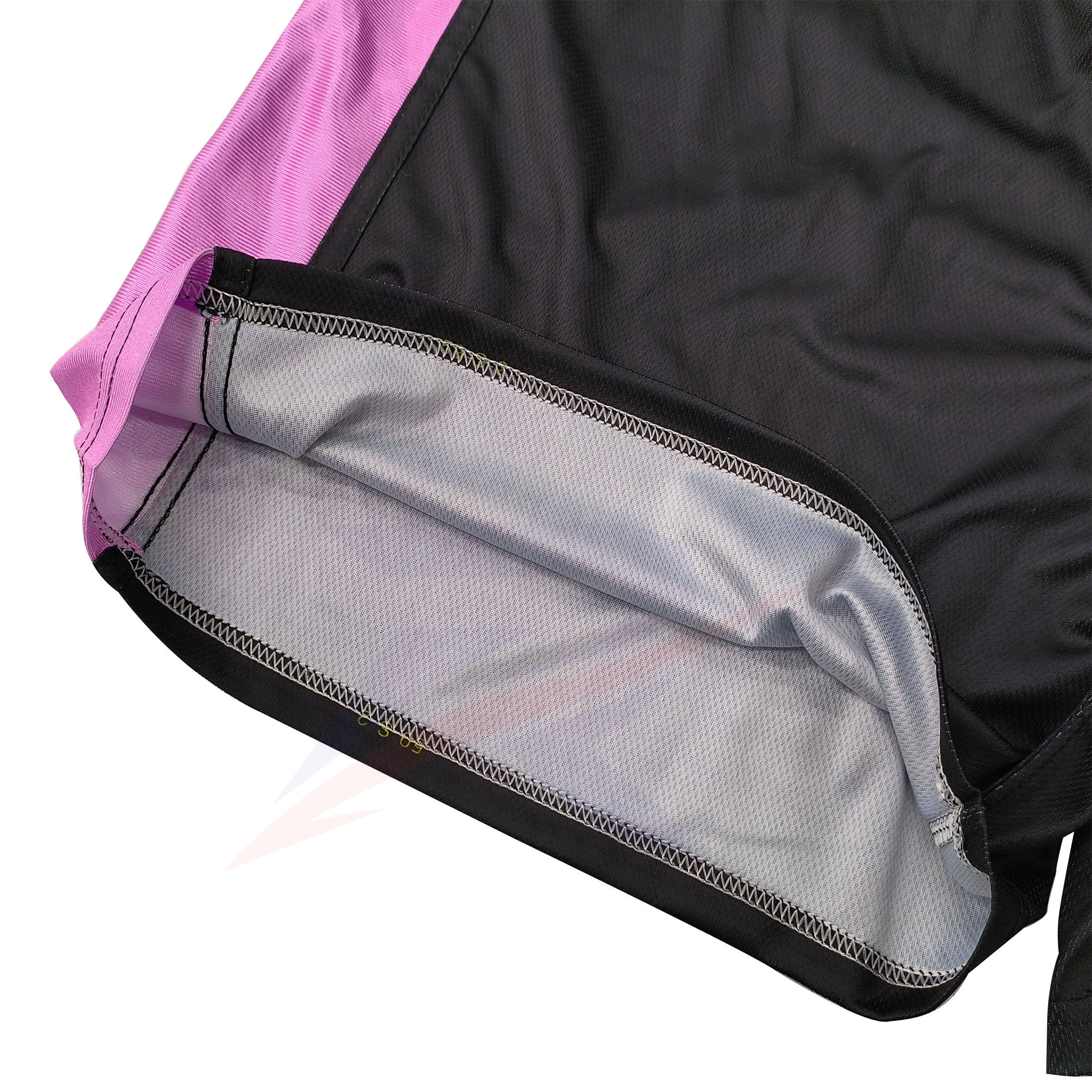 Inside view of basketball shorts lining