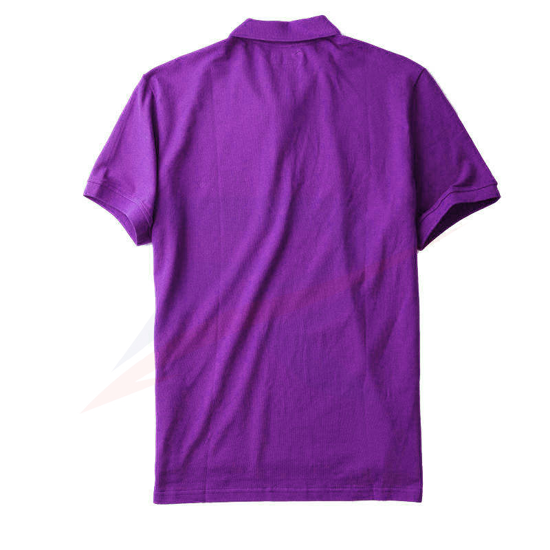 Custom purple polo shirt for men with knitted collar