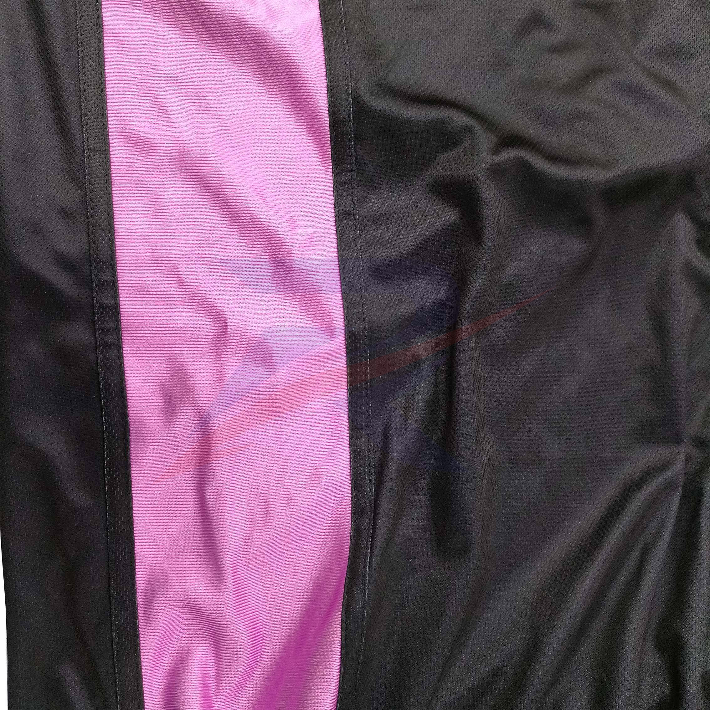 Close-up of basketball shorts side stripe